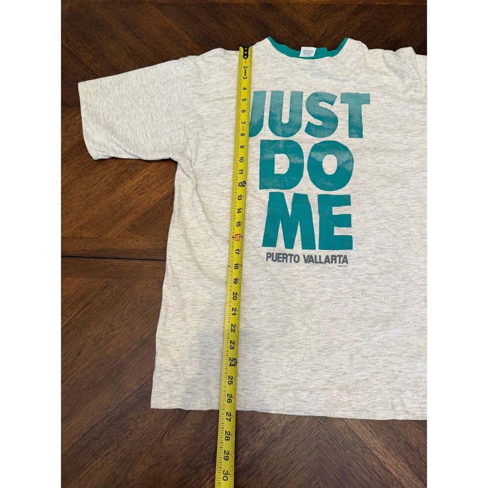 Vintage Dolfin Puerto Vallarta Just Do Me Graphic T-Shirt Gray Teal Large - Picture 5 of 6